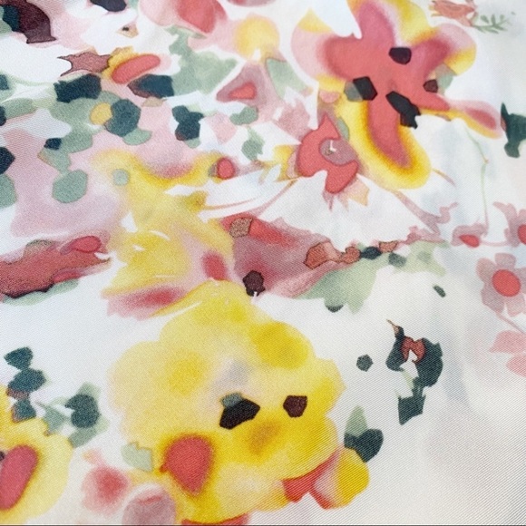 Worth Watercolor Floral Silk Stand Collar Blouse - Picture 12 of 13